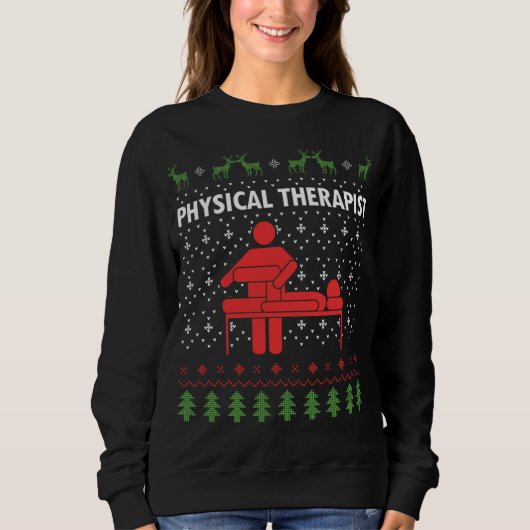 Sweatshirt Thérapeute physique Noël laid (Devant)