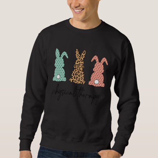 Sweatshirt Thérapie physique du lapin léopard Pâques Pta Pedi (Devant)