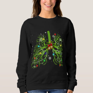 Sweatshirt Thérapie Poumon Noël Arbre Lumières Ornament Noël