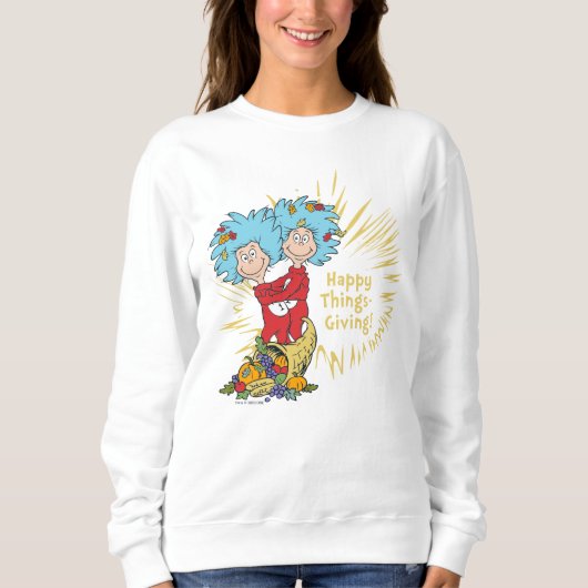 Sweatshirt Thing One Thing Two Joyeux Things-Giving! (Devant)
