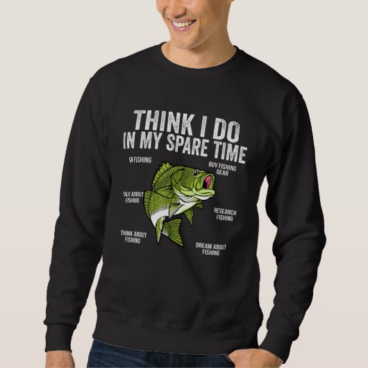 Sweatshirt Things I Do In My Spare Time Funny Saying Fishing (Devant)