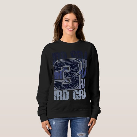 Sweatshirt Third Grade 3rd Grader Stacked Leopard for Teacher (Devant entier)