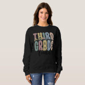 Sweatshirt Third Grade Teacher Groovy 3rd Grade Teacher (Devant entier)