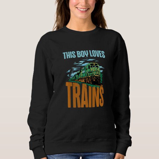 Sweatshirt This Boy Loves Trains  Train Boys (Devant)
