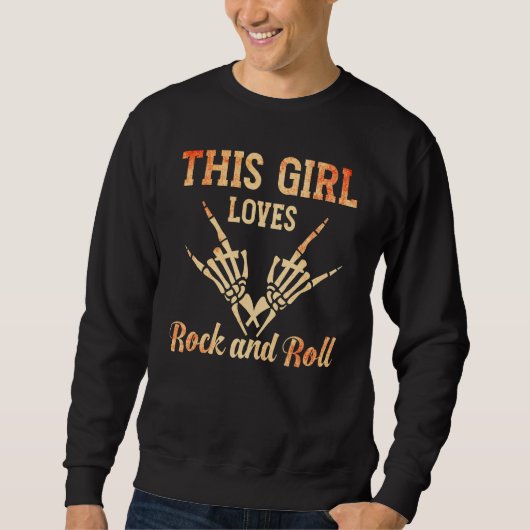 Sweatshirt This Girl Loves Rock and Roll 4 (Devant)
