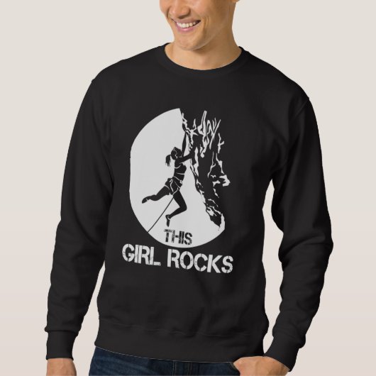 Sweatshirt This Girl Rocks Rock Climbing Boulder Carabiner Cl (Devant)