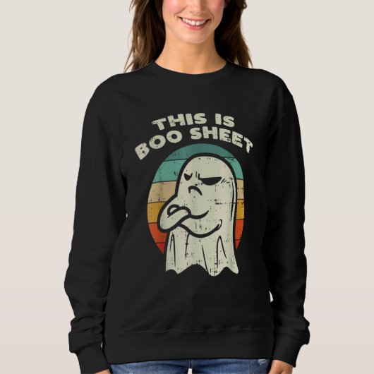 Sweatshirt This Is Boo Sheet Ghost Retro Halloween Costume Me (Devant)