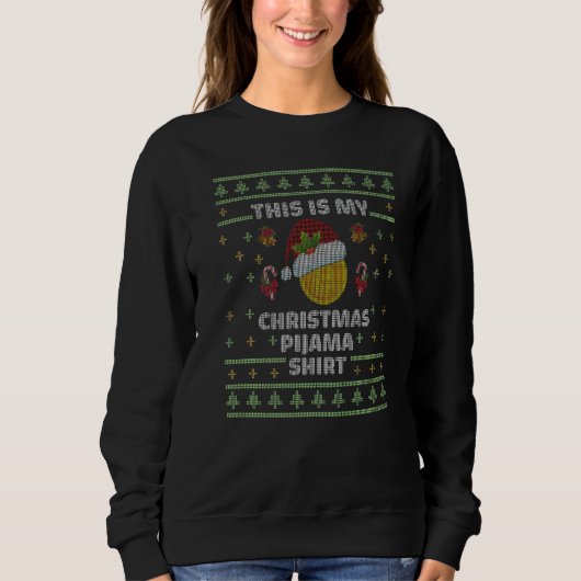 Sweatshirt This Is My Christmas Pajama  Bitcoin Santa Hat (Devant)