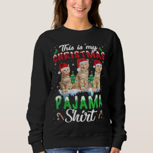 Sweatshirt This Is My Christmas Pajama Shirt Cat Lover Funny