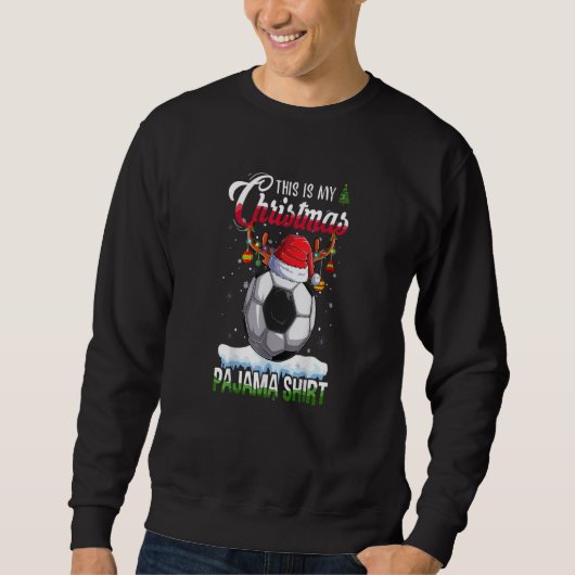 Sweatshirt This is My Christmas Pajama Soccer Christmas Light (Devant)