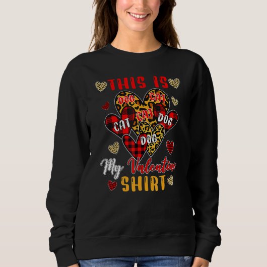Sweatshirt This Is My Valentine Cute Valentine Cat Dog (Devant)