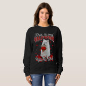 Sweatshirt This Is My Valentine Pajama American Eskimo Dog (Devant entier)