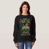 Sweatshirt This Nurse Loves Mardi Gras Mask Ribbons_2 (Devant entier)