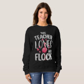 Sweatshirt This Teacher Loves Her Flock Cute Flamingo Teacher (Devant entier)