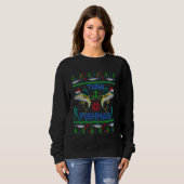 Sweatshirt Thon drôle Pêcher laide doux de Noël (Devant entier)
