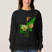 Sweatshirt Three Calla Lilies Black Outline (Devant)