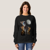 Sweatshirt Three Chihuahuas Howling Chihuahuas Howl At Moon (Devant entier)
