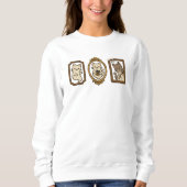 Sweatshirt Three Ghost Cats in Ornate Frames | Cute Halloween (Devant)