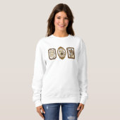 Sweatshirt Three Ghost Cats in Ornate Frames | Cute Halloween (Devant entier)