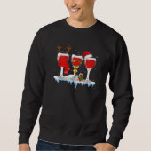 Sweatshirt Three Glass Of Red Wine  Drinker Christmas (Devant)