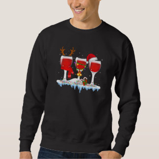 Sweatshirt Three Glass Of Red Wine  Drinker Christmas