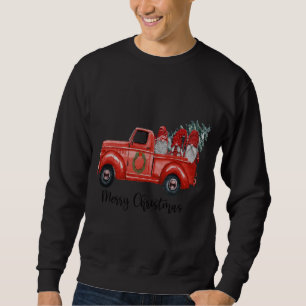 Sweatshirt Three Gnomes dans Red Truck With Merry Christmas T