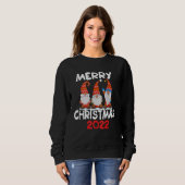 Sweatshirt Three Gnomes Matching Family Merry Christmas 2022  (Devant entier)