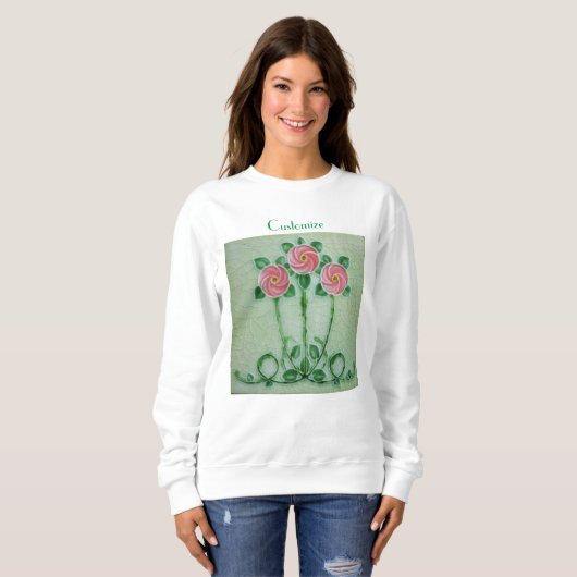 Sweatshirt Three Pink Roses Thunder_cove (Devant entier)