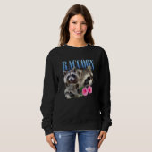 Sweatshirt Three Raccoon Face Flower Trash Panda (Devant entier)