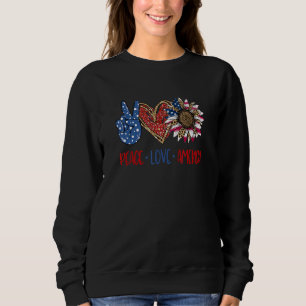 Sweatshirt Tie Dye 4 juillet Peace Love America Sunflower P