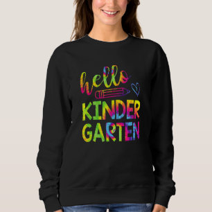 Sweatshirt Tie Dye Bonjour maternelle Enseignant Retour À L'É