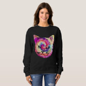 Sweatshirt Tie Dye Cat Kitten Hippie (Devant entier)