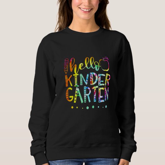 Sweatshirt Tie Dye Hello Kindergarten Enseignant de niveau re (Devant)