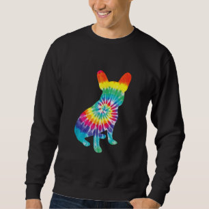 Sweatshirt Tie Dye Hippie Cadeau Français Bulldog Pour Amoure