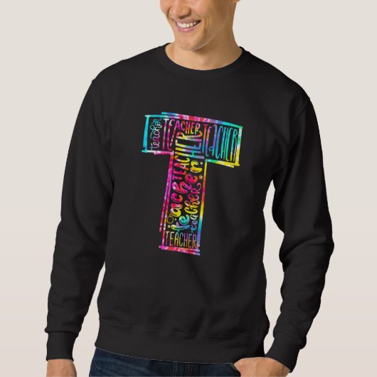Sweatshirt Tie Dye Professeur Typographie Enseignant Premier (Devant)