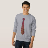 Sweatshirt Tie imprimé rouge gris fun (Devant entier)