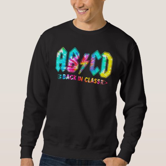 Sweatshirt Tiedye Abcd Éclair Retour En Classe Enseignant (Devant)