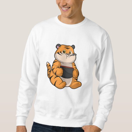 Sweatshirt Tiger à manger avec Bowl (Devant)