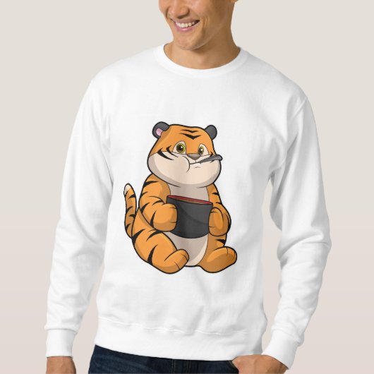 Sweatshirt Tiger à manger avec Bowl (Devant)
