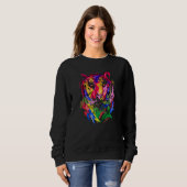 Sweatshirt Tiger Art Animal Lovers Colourful Premium (Devant entier)