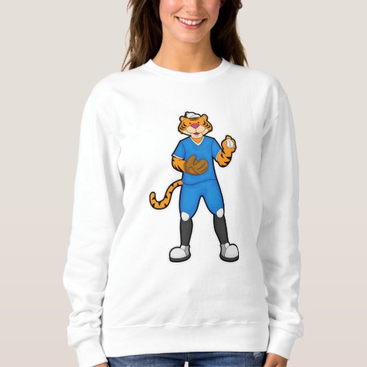 Sweatshirt Tiger au baseball avec gant et Casquette de baseba (Devant)