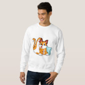 Sweatshirt Tiger chat avec Coussin (Devant entier)