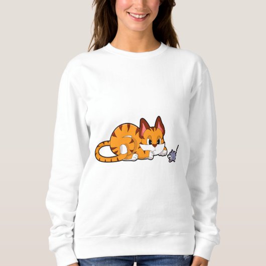 Sweatshirt Tiger chat avec souris (Devant)