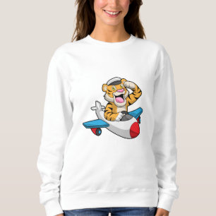 Sweatshirt Tiger comme pilote dans l'avion