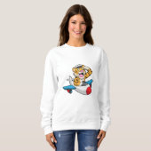 Sweatshirt Tiger comme pilote dans l'avion (Devant entier)