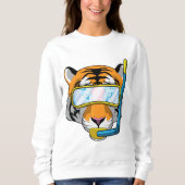Sweatshirt Tiger comme plongeur avec tuba (Devant)