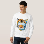 Sweatshirt Tiger comme plongeur avec tuba (Devant entier)