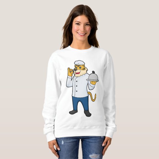 Sweatshirt Tiger Cook Chef hat Platter (Devant entier)