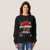 Sweatshirt Tiger équitation Camion Rouge Joyeux Noël Noël X m (Devant entier)