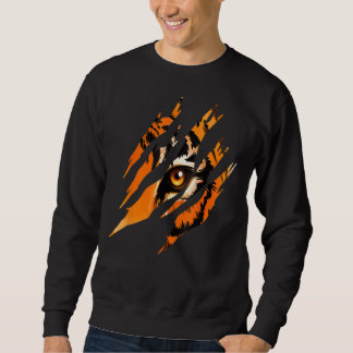 Sweatshirt Tiger Eye Safari Zoo Faune Animal Zookeeper Cos